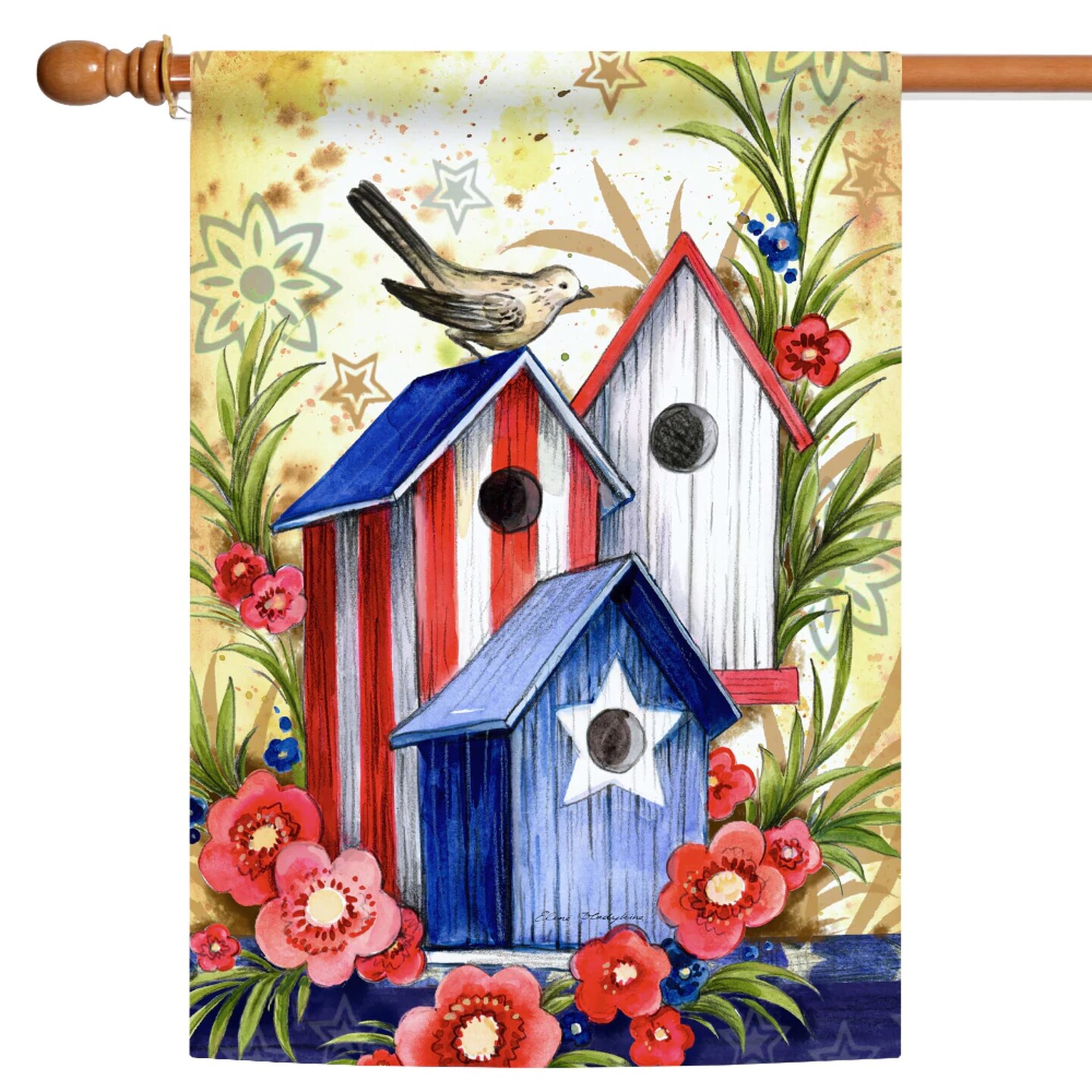 Toland Home Garden Birdhouse Trio Americana Fade-Resistant Outdoor