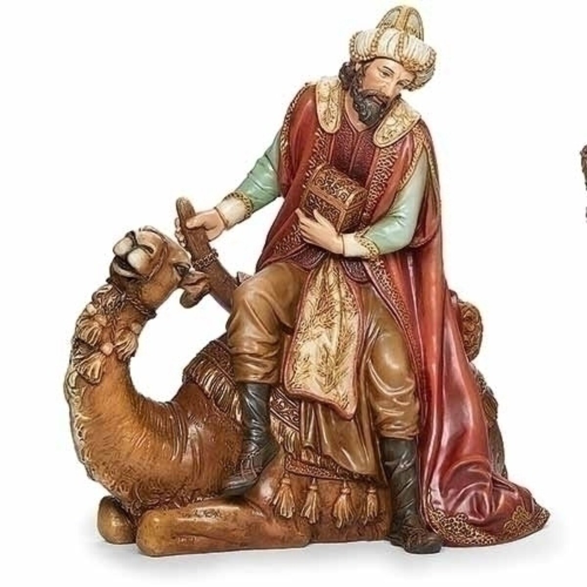 Roman 18&#x22; King Melchior on Camel Nativity Christmas Tabletop Figurine