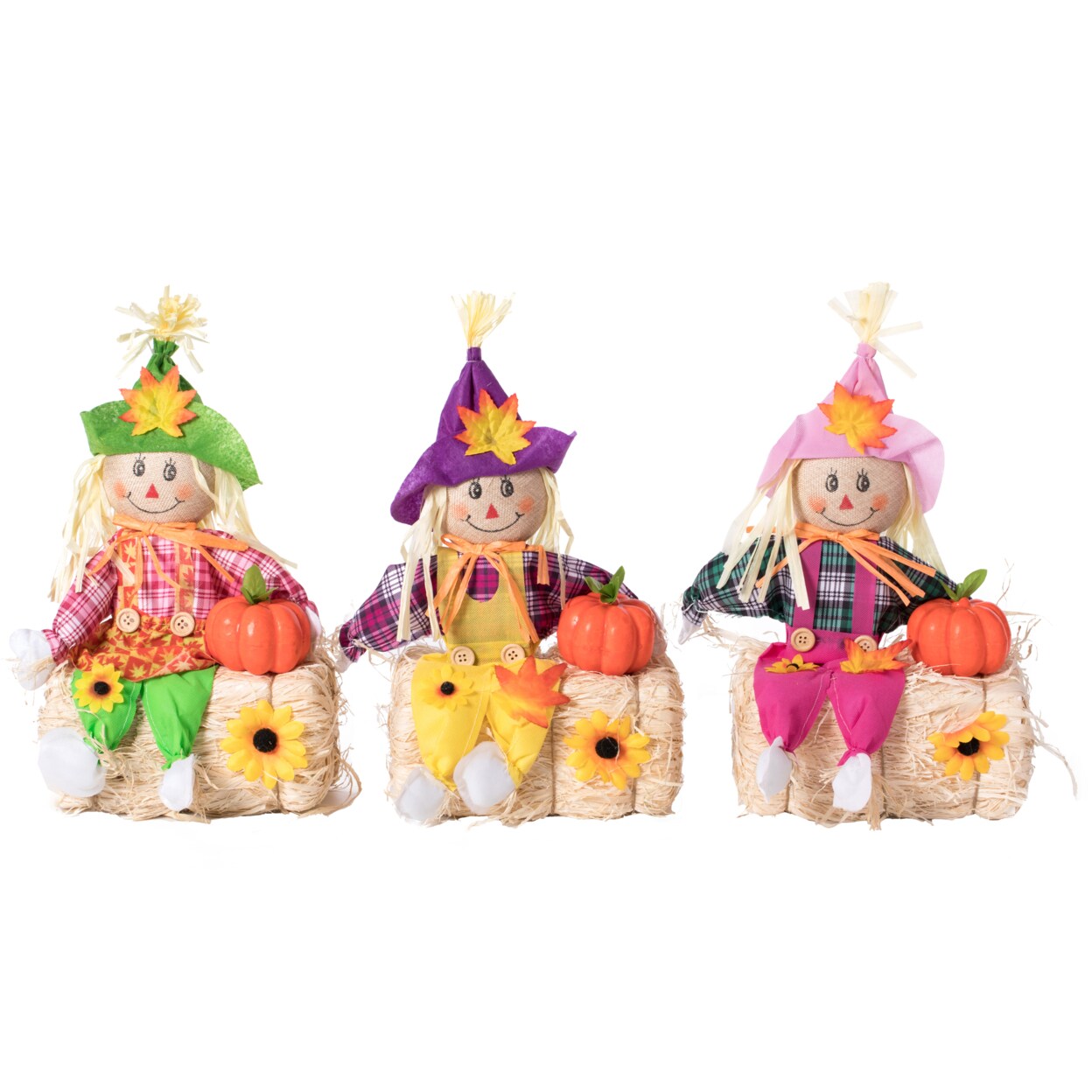 Gardenised 18 Inch Scarecrow Set Multicolor For Halloween Garden