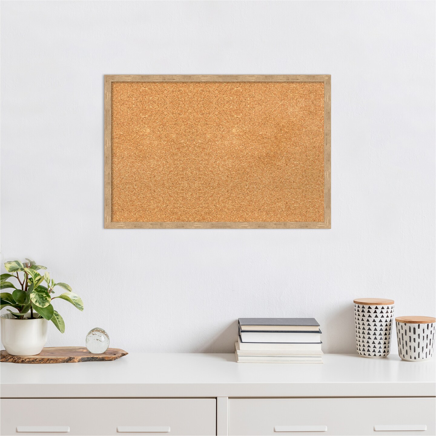 Imprint Wood Framed Corkboard, Natural Cork