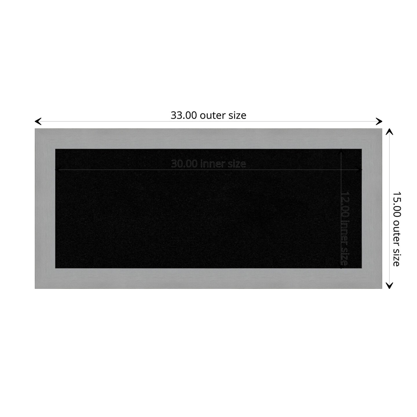 Brushed Framed Corkboard, Black Cork