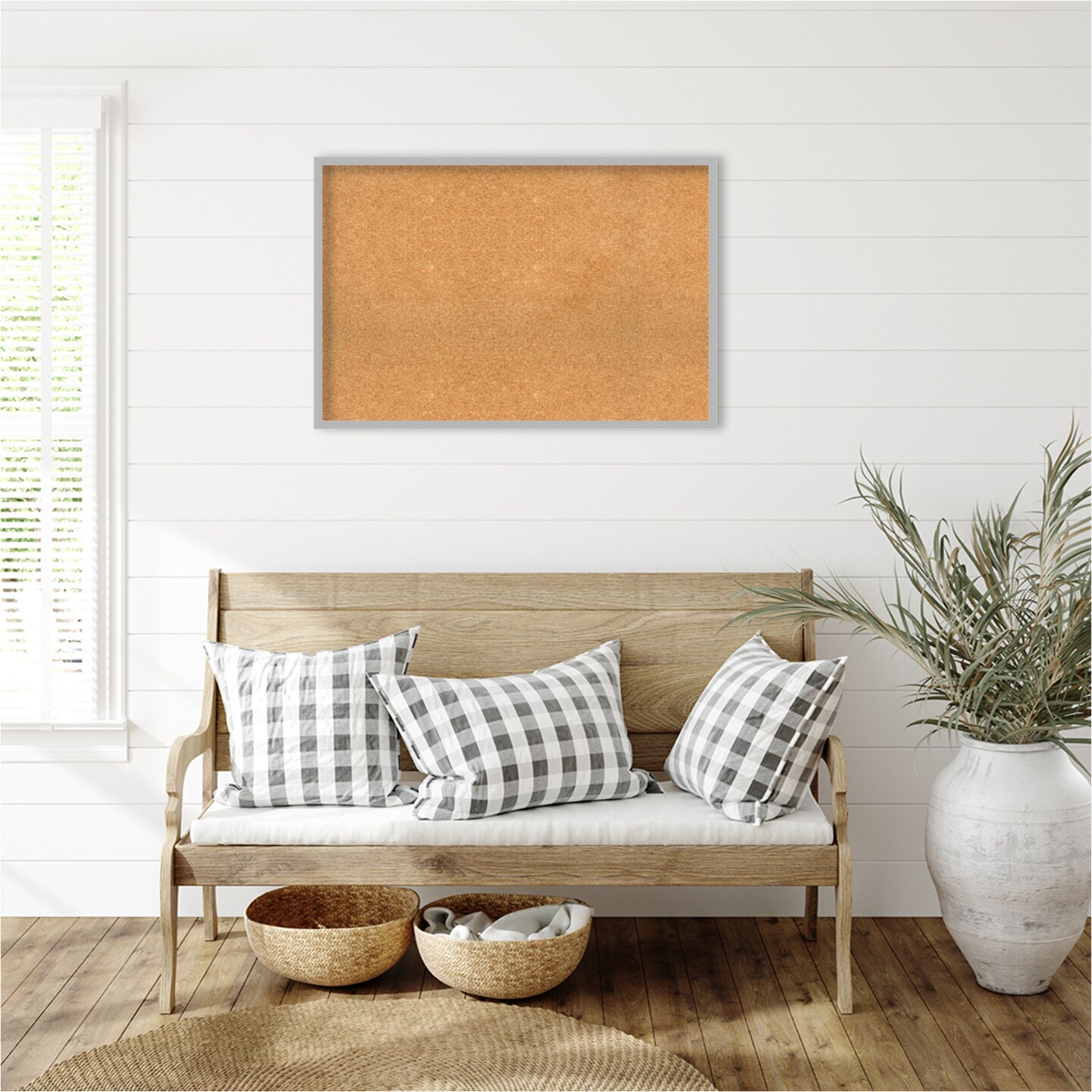 Hera Chrome Framed Corkboard, Natural Cork