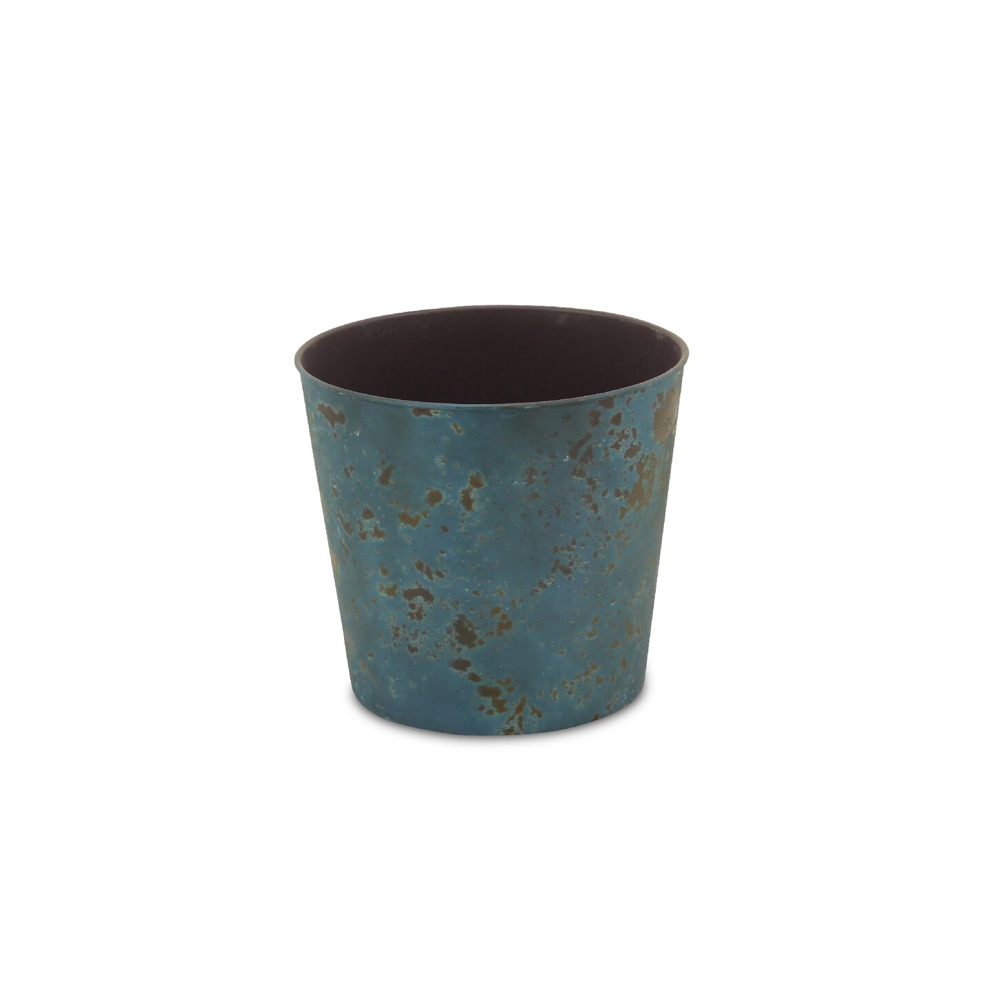 Contemporary Home Living 9&#x22; Rustic Blue Round Tapered Planter