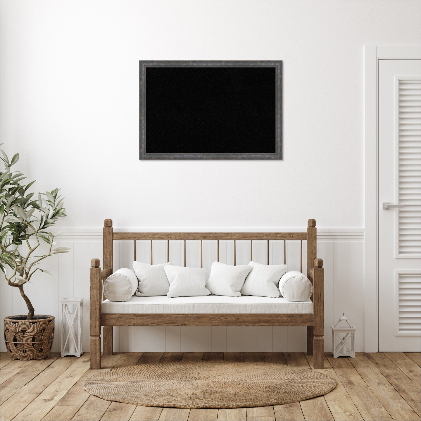 Angled Wood Framed Corkboard, Black Cork