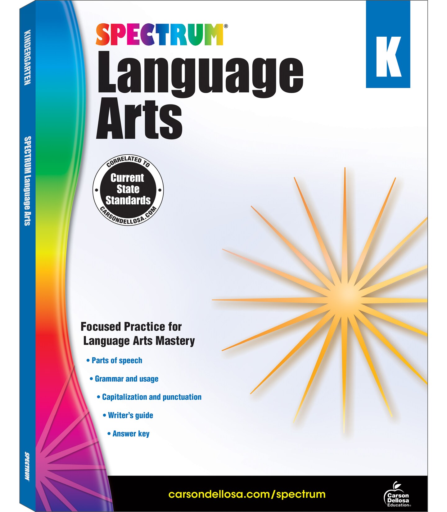Spectrum Language Arts Kindergarten Workbook, Ages 5 to 6, Language Arts Kindergarten, ELA Writing and Grammar Practice With Writer&#x27;s Guide and Answer Key - 128 Pages