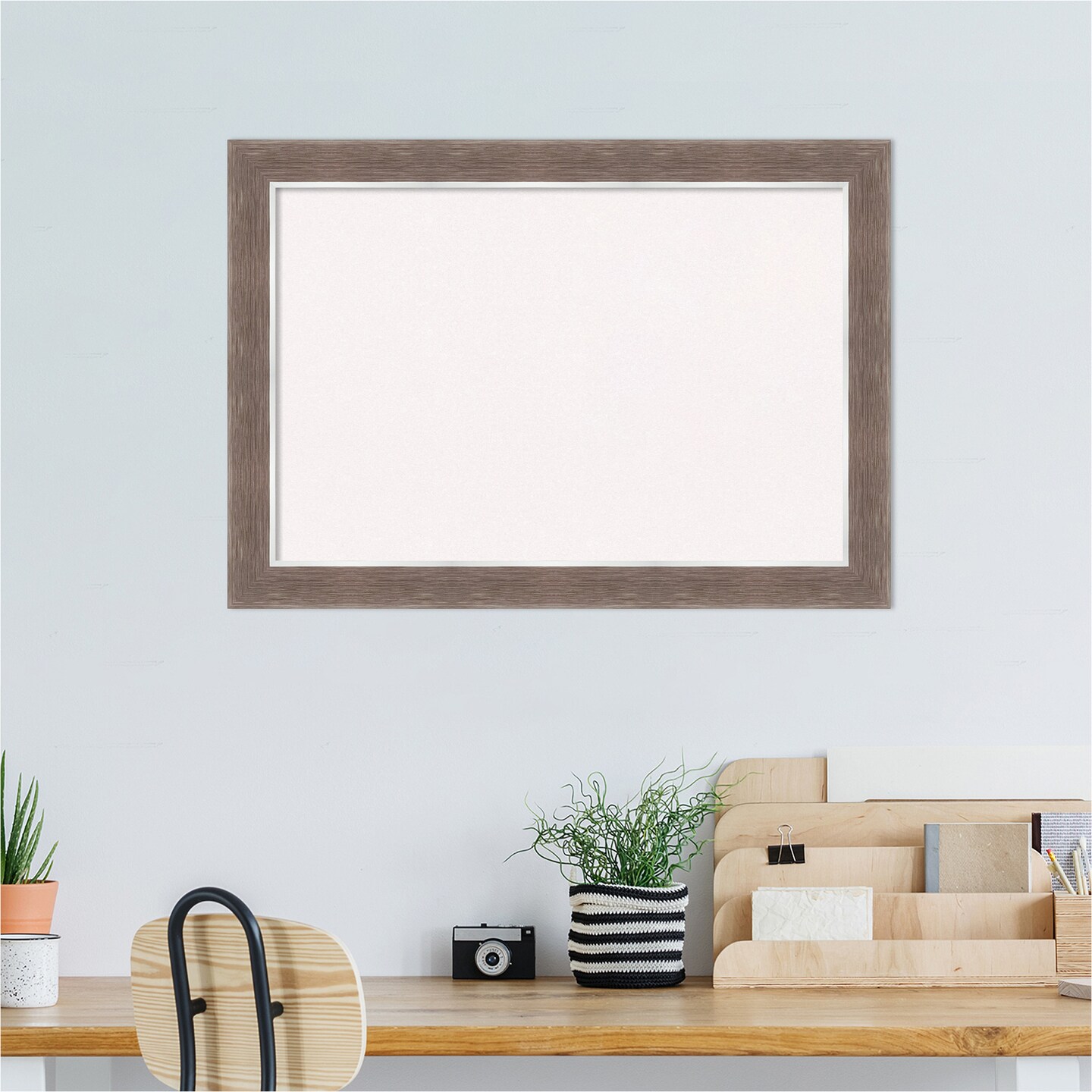 Noble Mocha Framed Corkboard, White Cork
