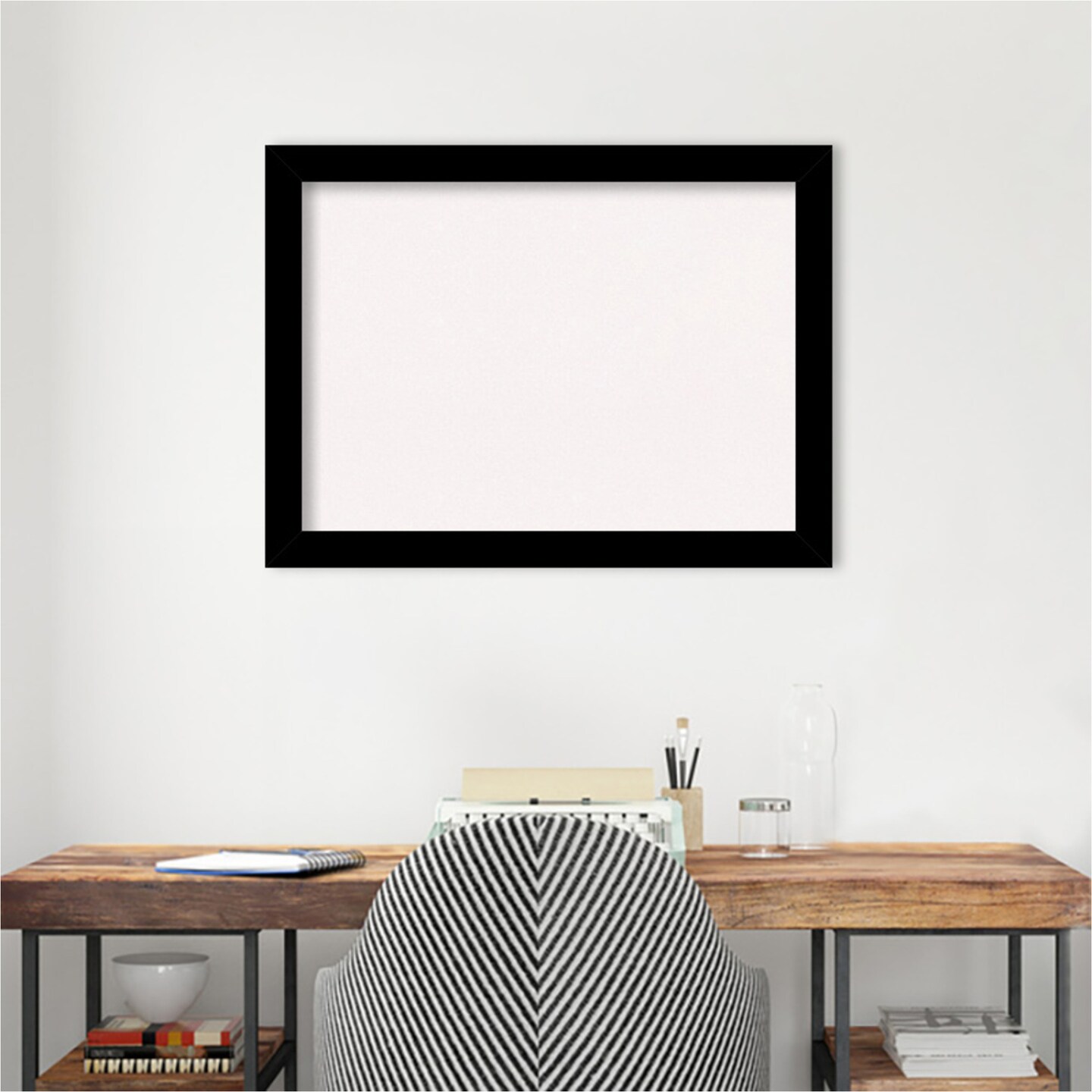Brushed Framed Corkboard, White Cork