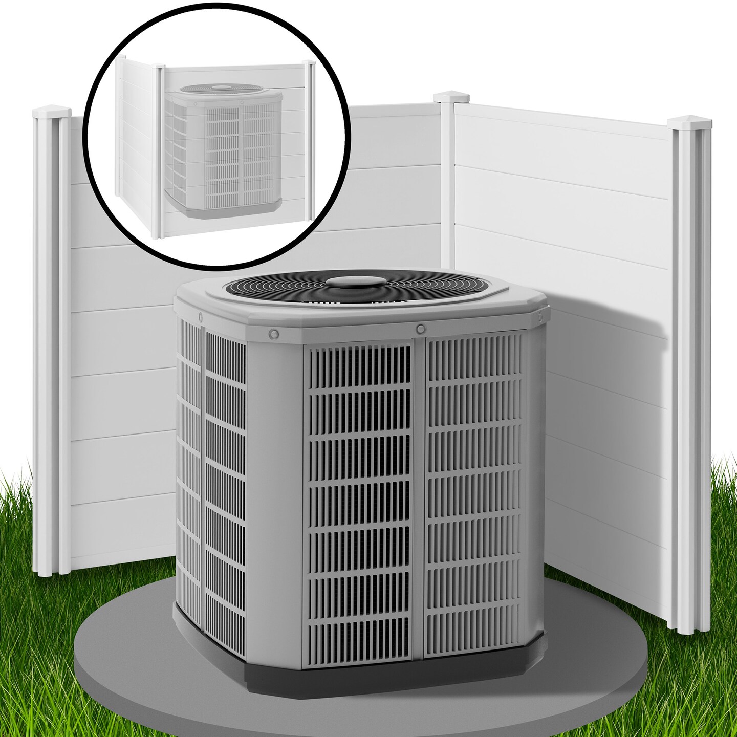 Casafield Privacy Screen - Outdoor Vinyl Fence Panel Enclosure for AC / Trash Bins / Pool Equipment