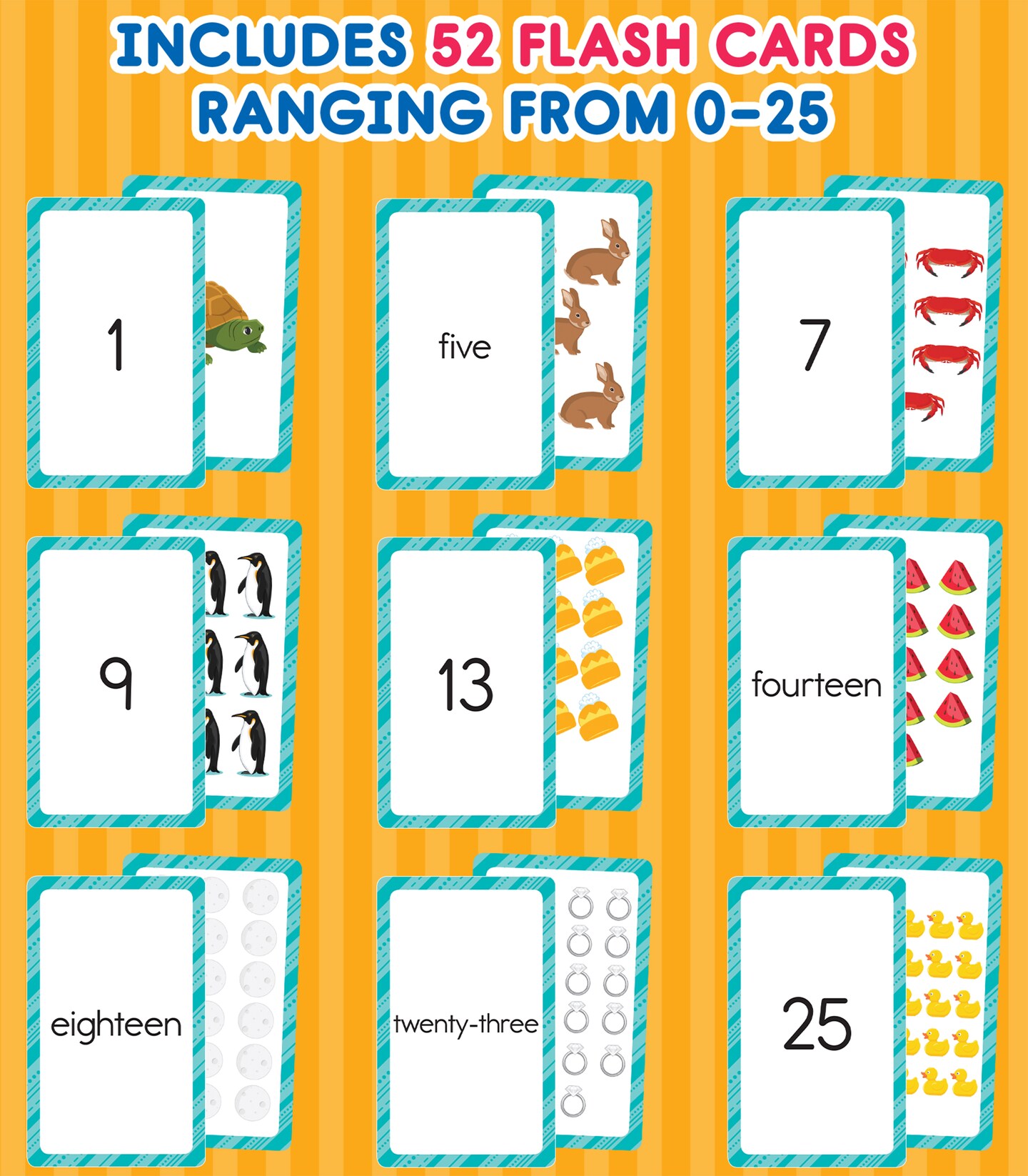 Carson Dellosa Number Flash Cards for Toddlers 2-4 Years, Numbers Flash Cards with Numbers 0-25, Counting and Number Recognition Skills, Preschool and Kindergarten