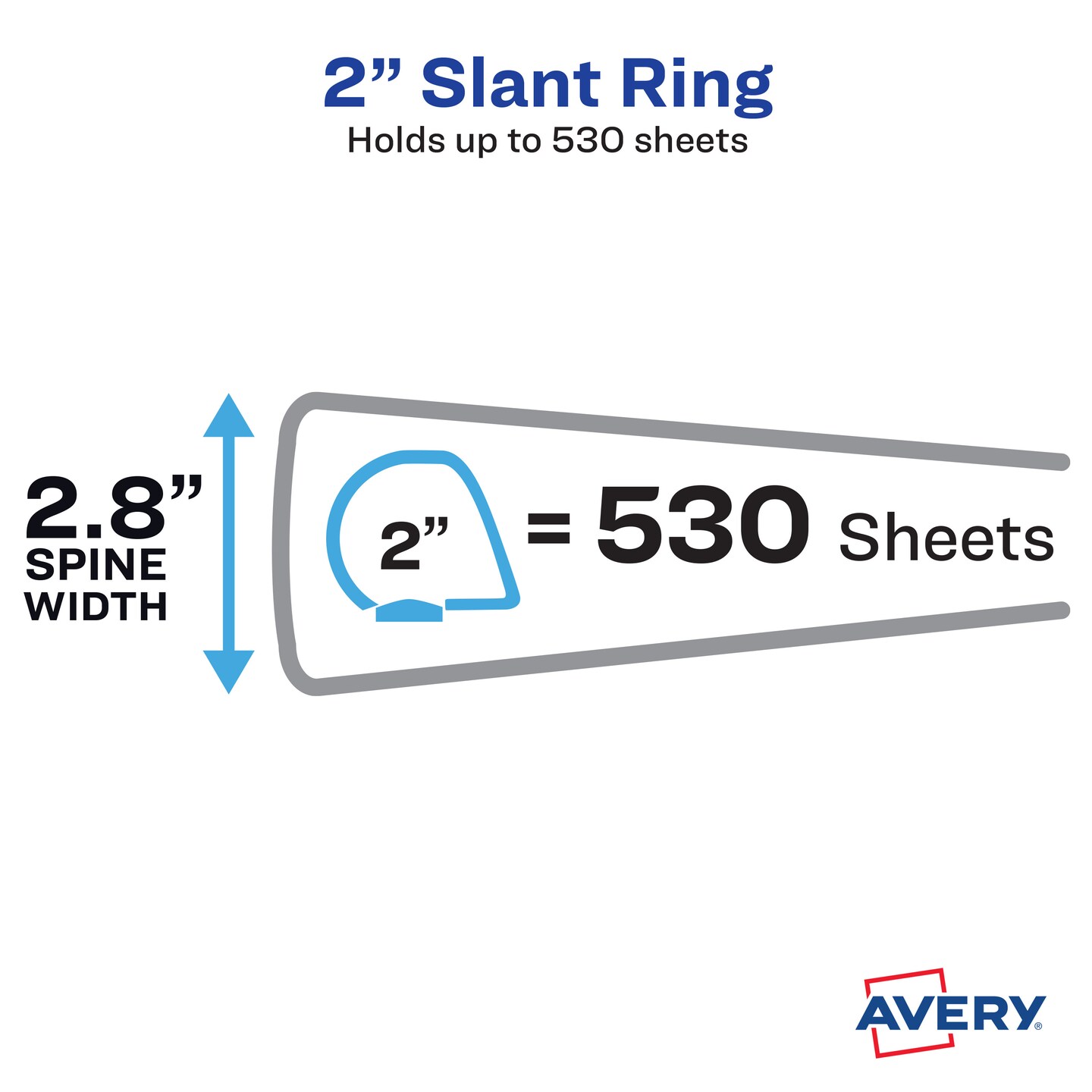 Avery TouchGuard Protection View 3 Ring Binder, Clear View Cover, 2 Inch Slant Rings, 1 White Binder (17194)