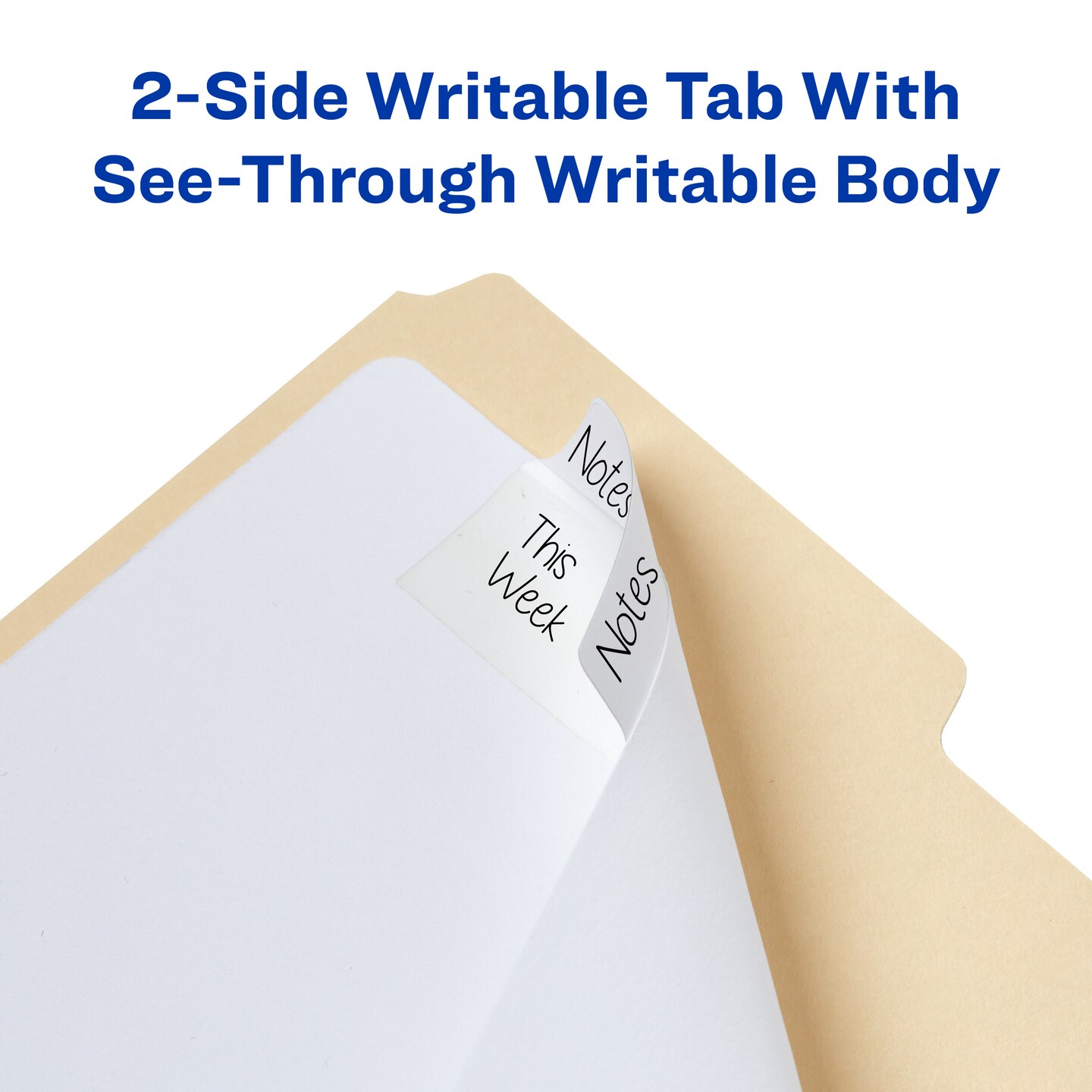 Avery Ultra Tabs, File Tabs, 3&#x22; x 1.5&#x22;, 2-Side Writable, White, 24 Tabs Per Pack, 2-Pack, 48 Self Adhesive Tabs Total (34777)
