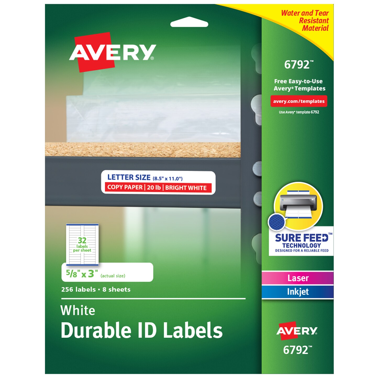 Avery Durable Easy Peel ID Labels, Sure Feed Technology, Permanent ...