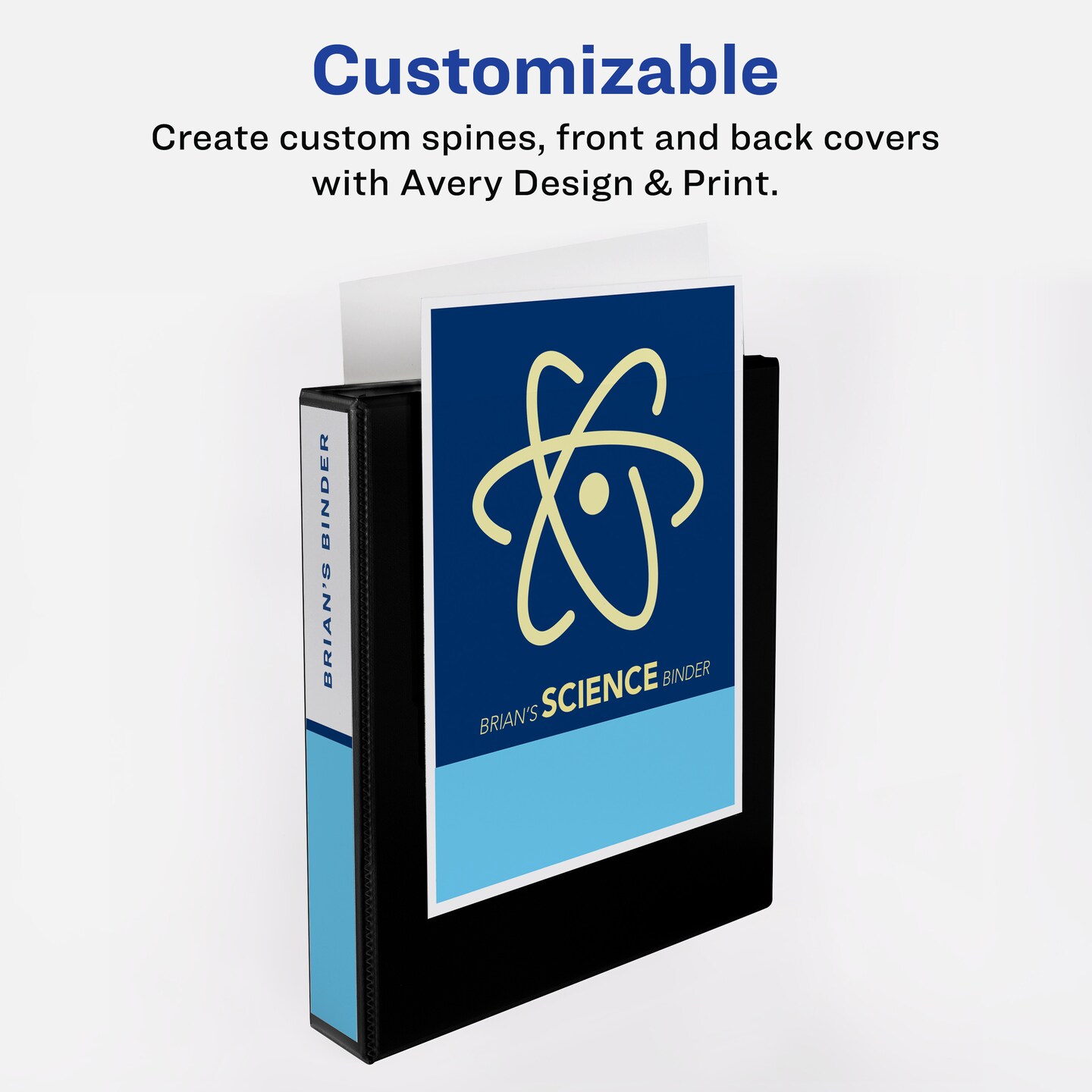 Avery TouchGuard Protection View 3 Ring Binder, Clear View Cover, 1.5&#x22; Slant Rings, 1 White Binder (17142)