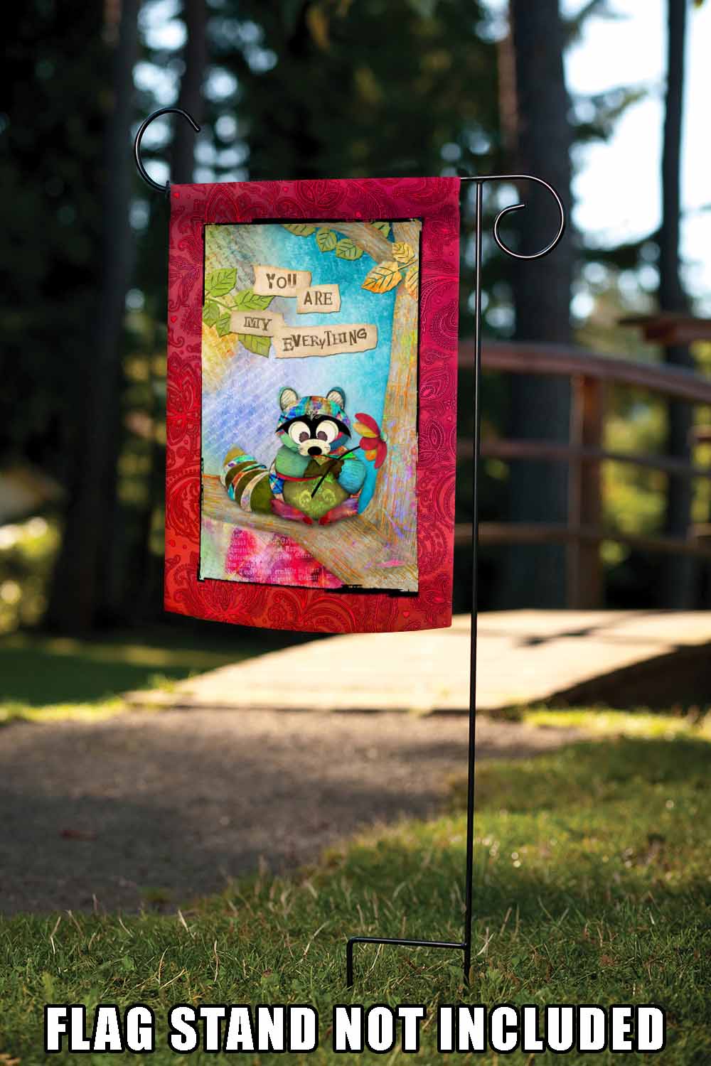 Sentimental Raccoon Decorative Raccoon Flag
