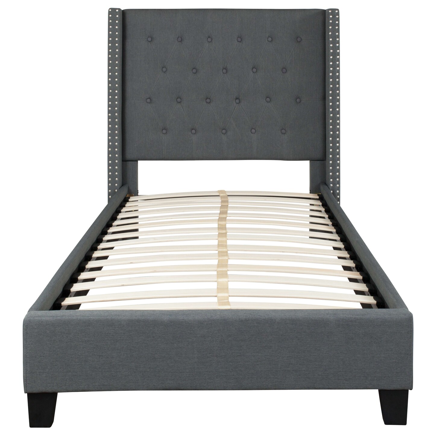 Merrick Lane Chenoa Upholstered Platform Bed with Button Tufted Headboard