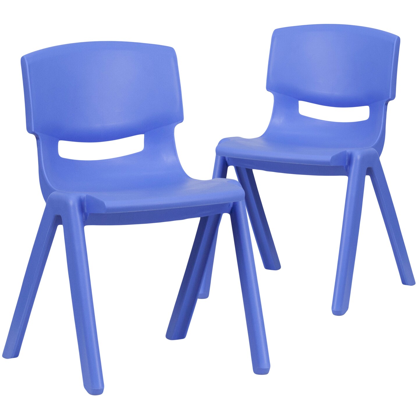 Emma and Oliver 2 Pack Plastic Stack School Chair with 13.25"H Seat, K-2 School Chair