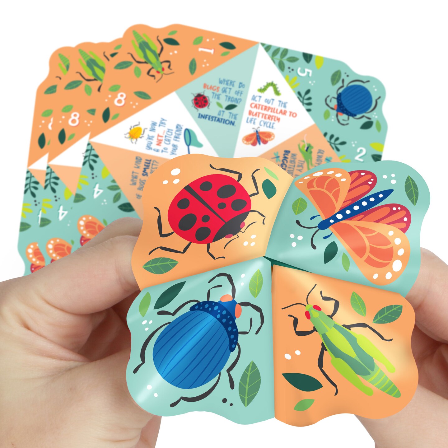 Big Dot of Happiness Buggin&#x27; Out - Bugs Birthday Party Cootie Catcher Game - Jokes and Dares Fortune Tellers - Set of 12
