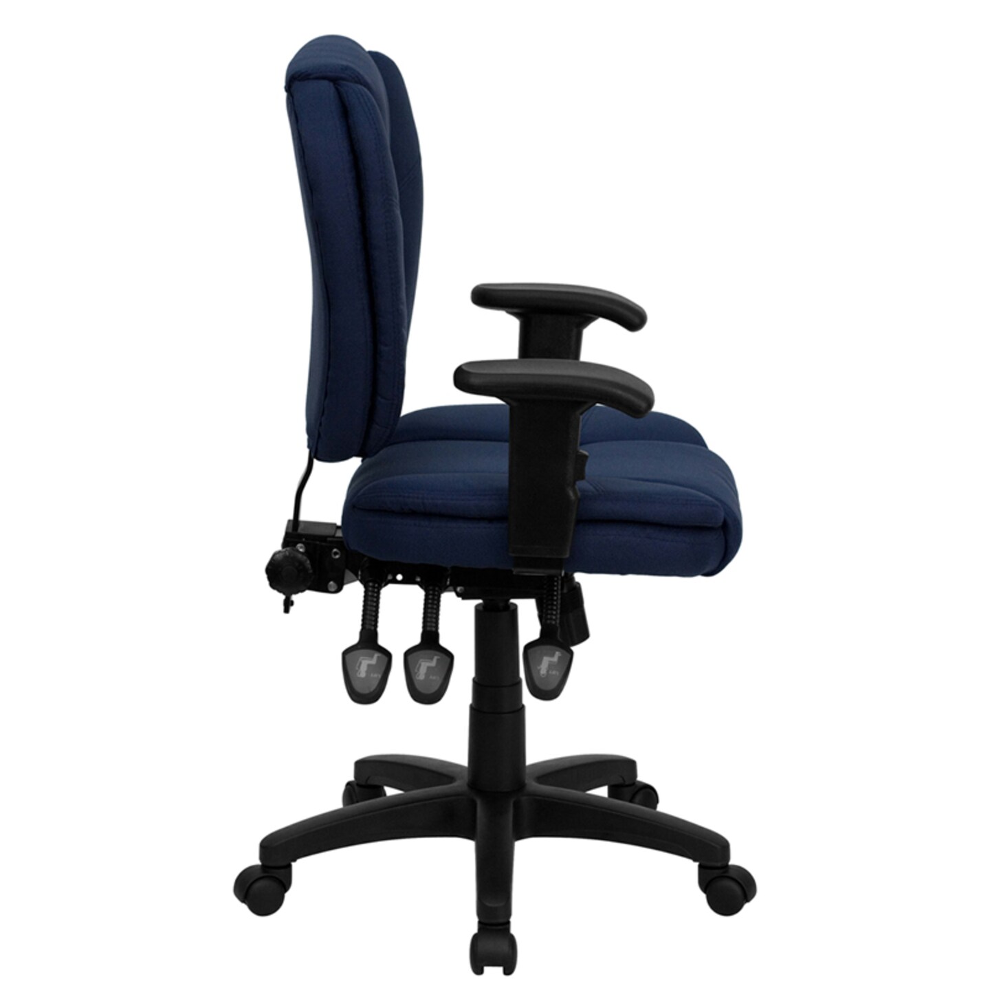 Emma and Oliver Mid-Back Multifunction Pillow Top Swivel Ergonomic Task Office Chair with Arms