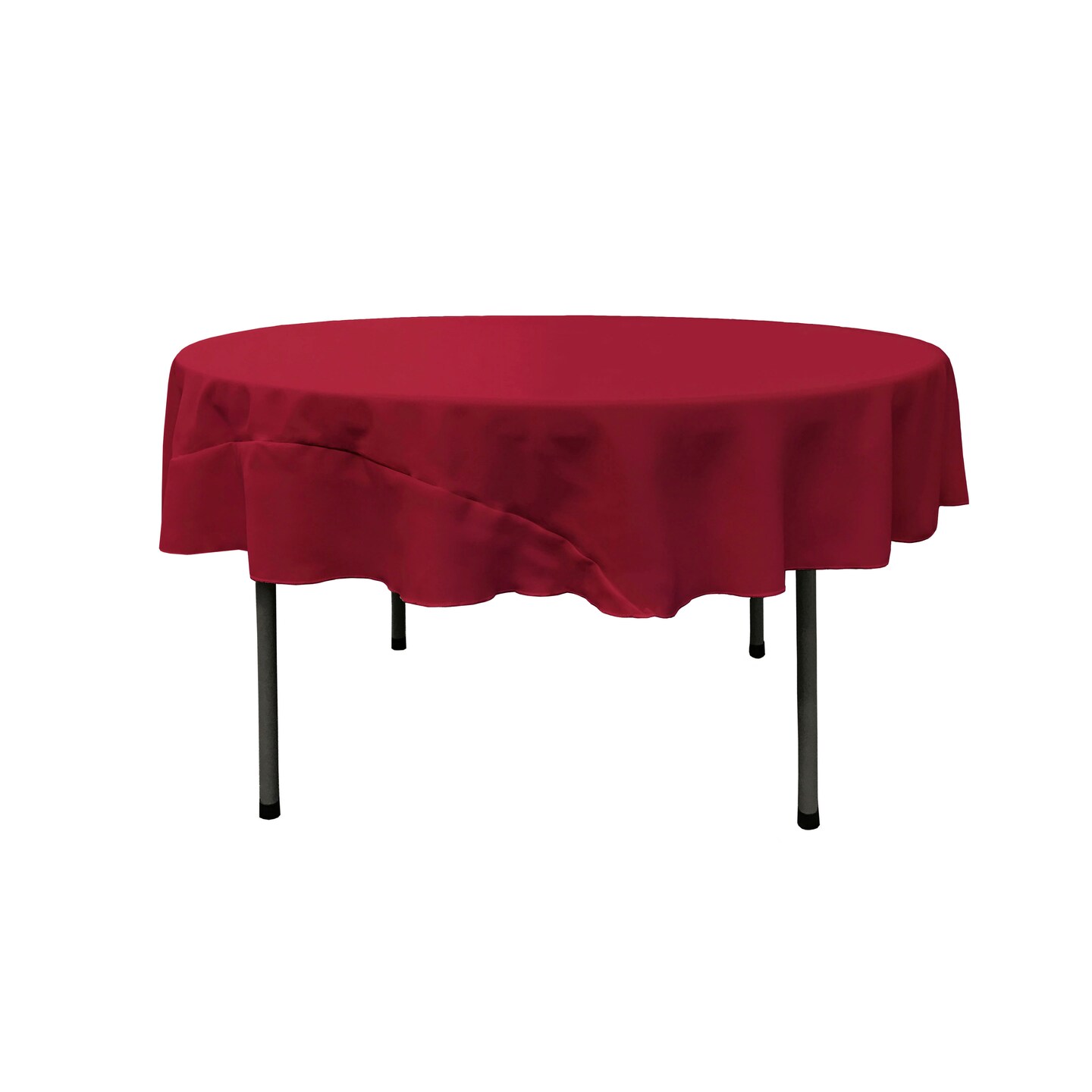 72-Inch Round Tablecloth 100% Polyester Poplin Wrinkle Resistant Durable Cover