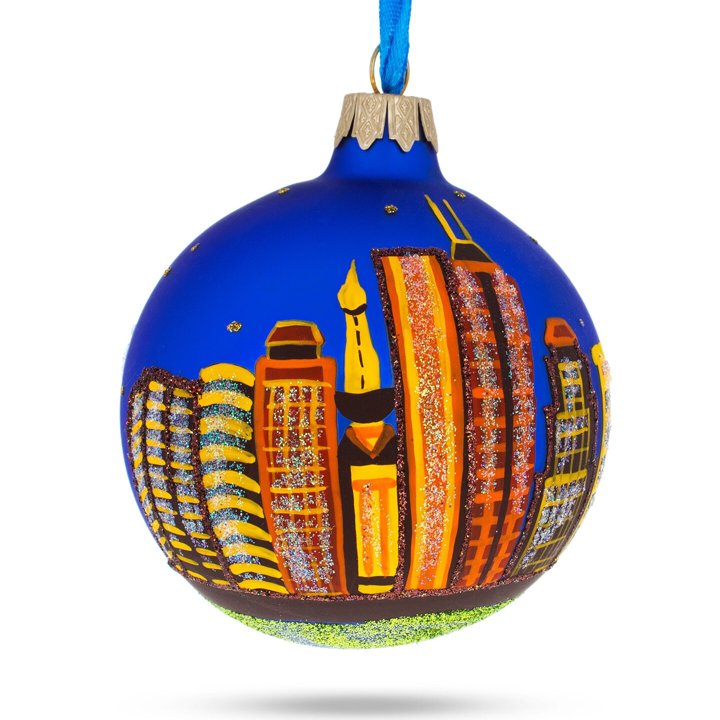 Indianapolis, Indiana, USA Glass Christmas Ornament 3.25 Inches