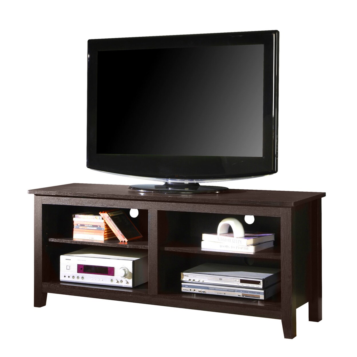 Priya Home Furniture 58&#x22; Wood TV Media Stand Storage Console - Espresso
