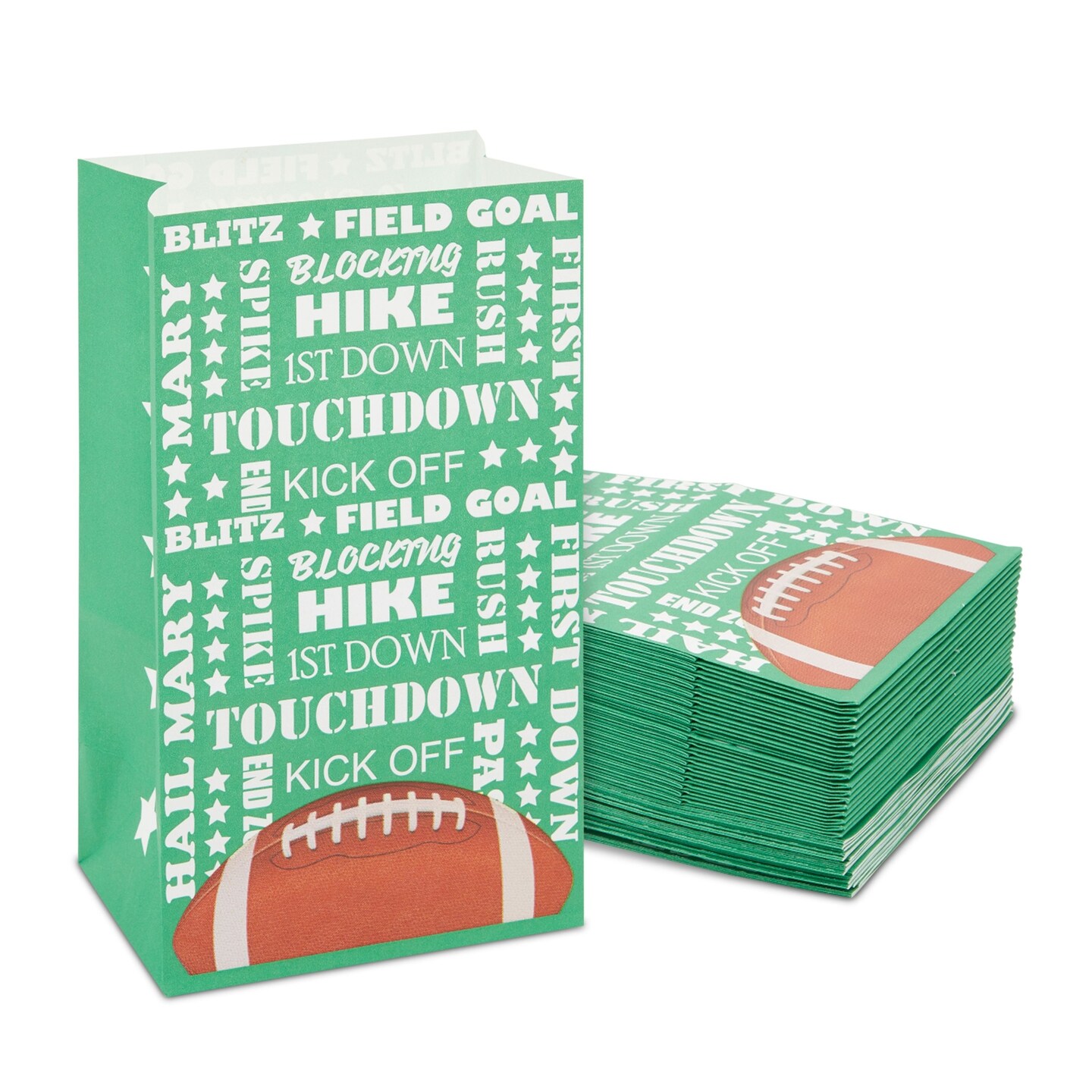 36 Pack Football Party Favor Bags - Football Gift Bags, Snack Bags, and Goodie Bags for Boys - Ideal for Kids Football Team and Sports Birthday Party Supplies (5.3 x 8.7 x 3.3 In)