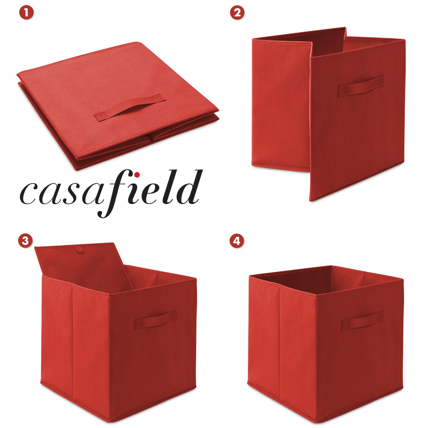 Casafield Set of 12 Collapsible Fabric Cube Storage Bins - Foldable Cloth Baskets for Shelves, Cubby Organizers & More