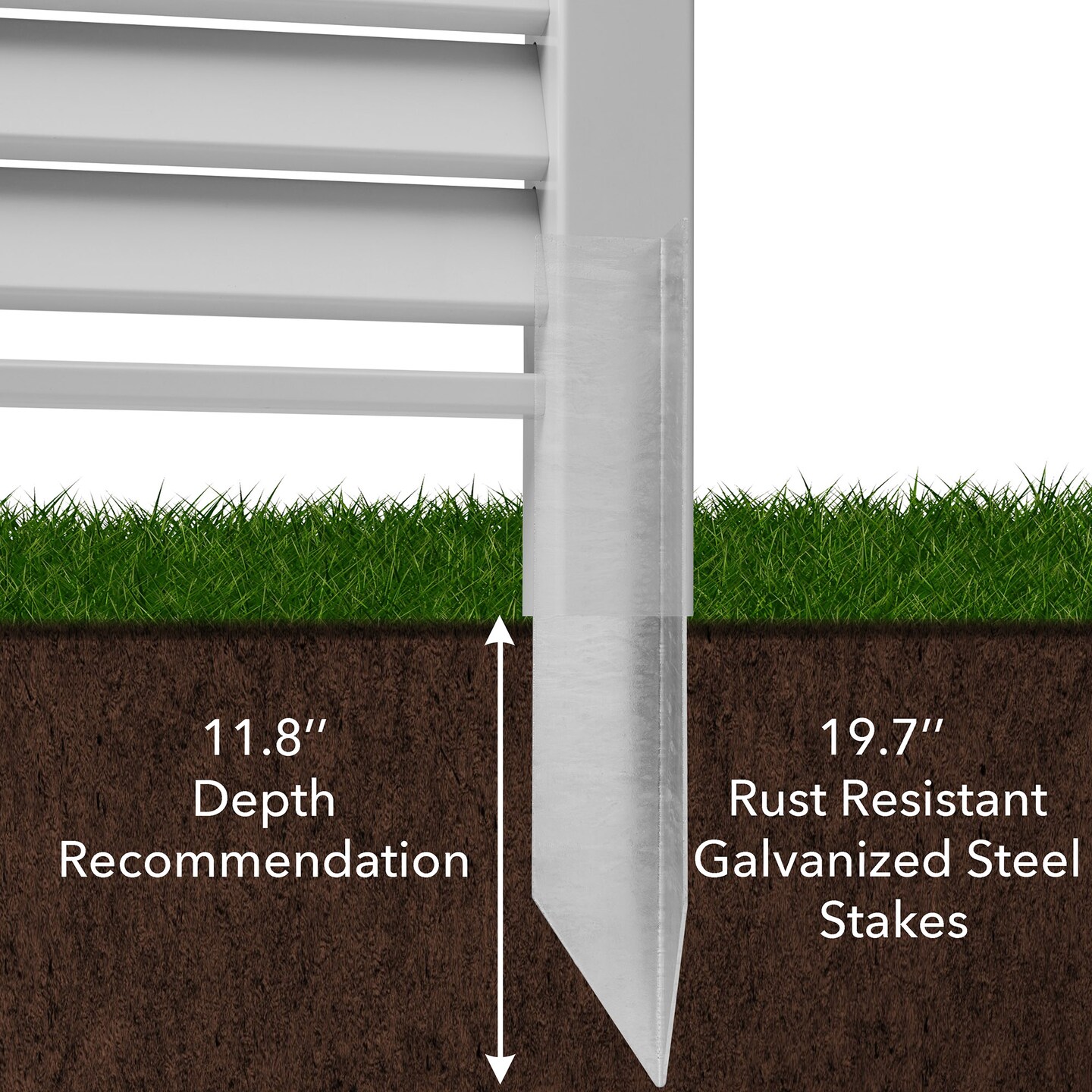Casafield Privacy Screen - Outdoor Vinyl&#xA0;Fence Panel Enclosure for AC / Trash Bins / Pool Equipment