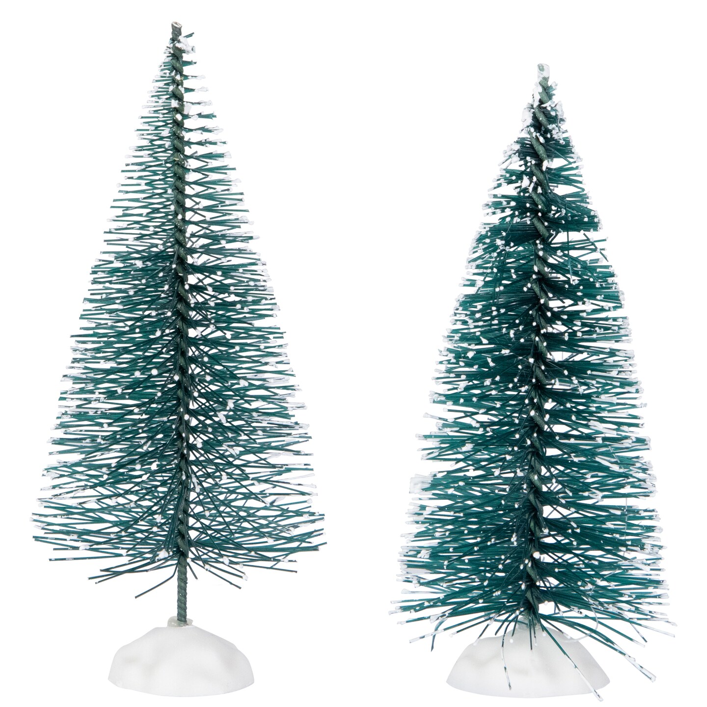 Northlight Set of 2 Frosted Mini Bottle Brush Pine Christmas Village Trees  4