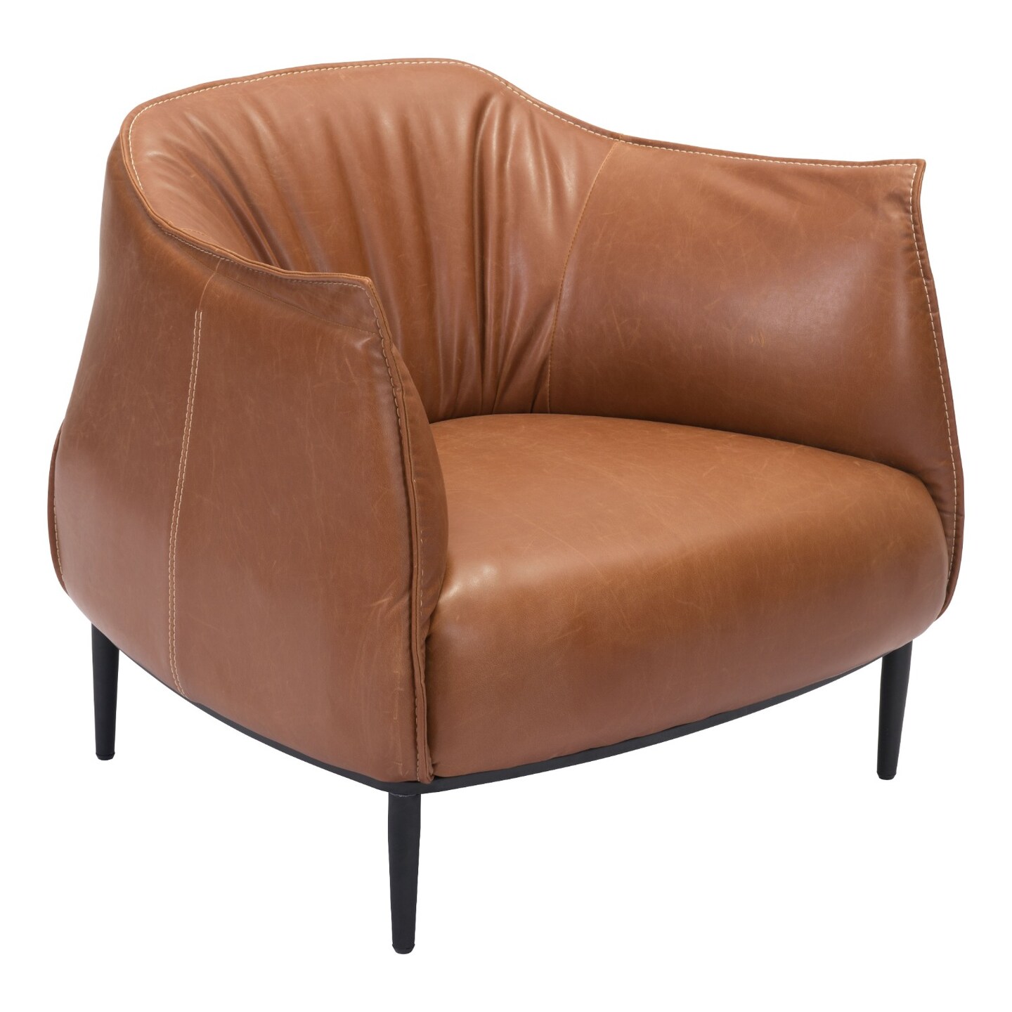 Modern Home 35.5" Coffee and Brown Upholstered Occasional Chair