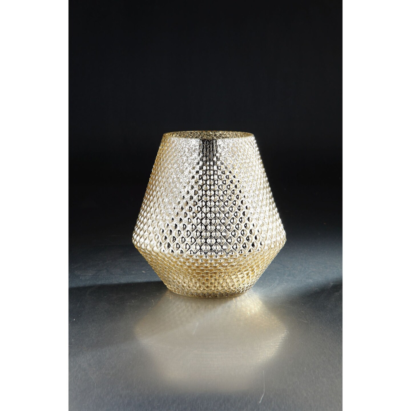 CC Home Furnishings 9" Golden Color Textured Hand Blown Glass Flower