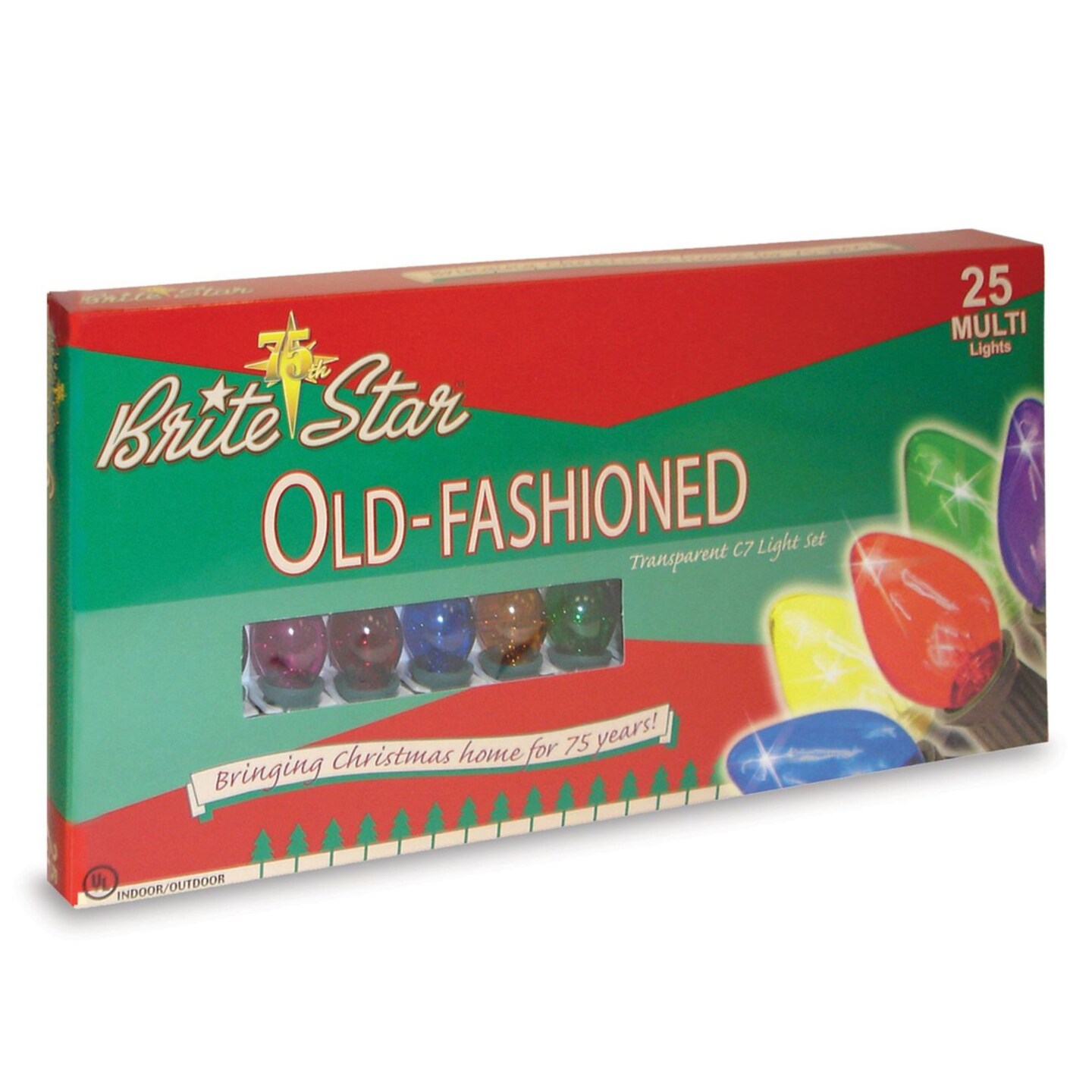 Merry and Light Transparent C9 Christmas Lights - Multi-Color - 25ft Black Wire - 25ct