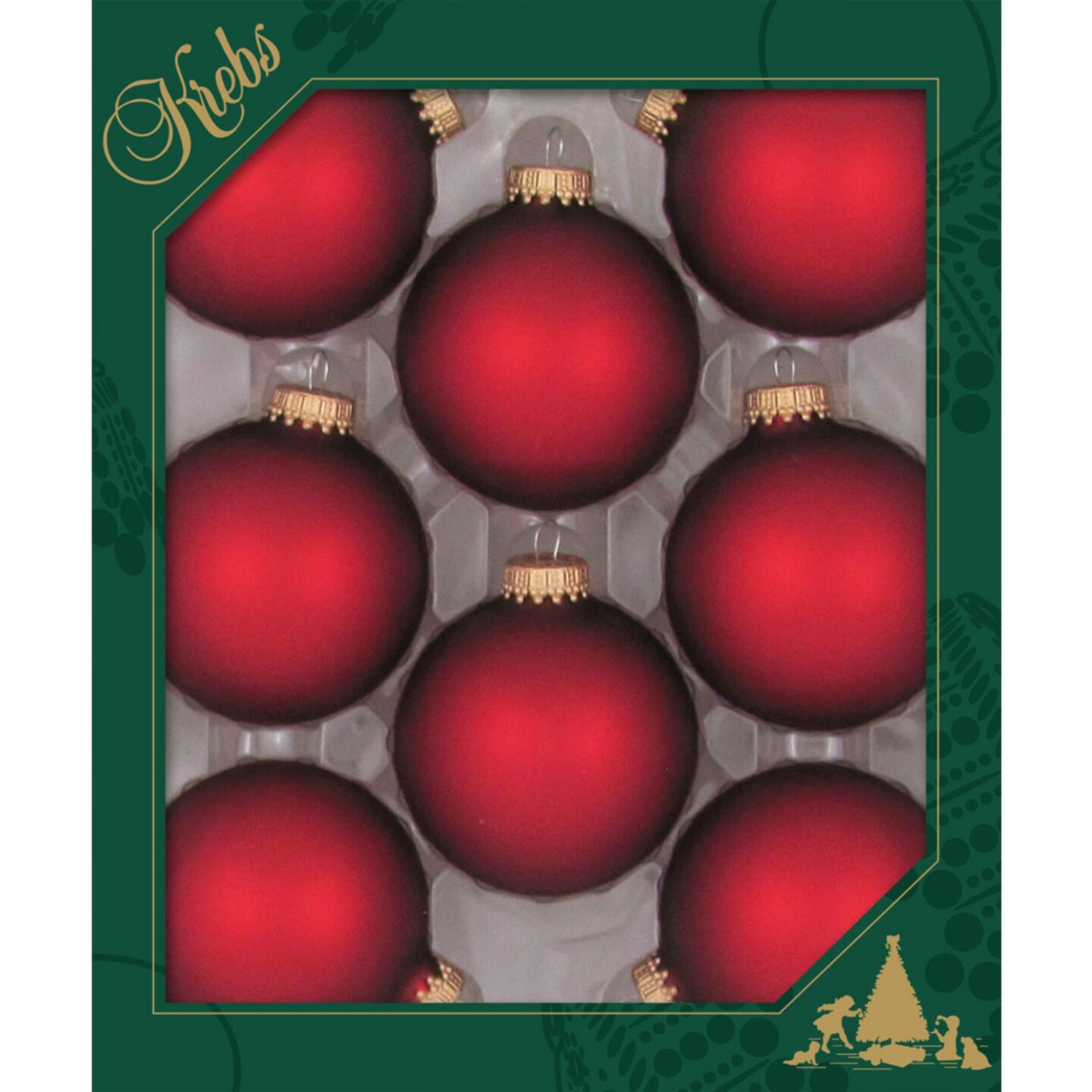 Christmas by Krebs 8ct Red Matte Christmas Glass Ball Ornaments 2.5&#x22; (67mm)