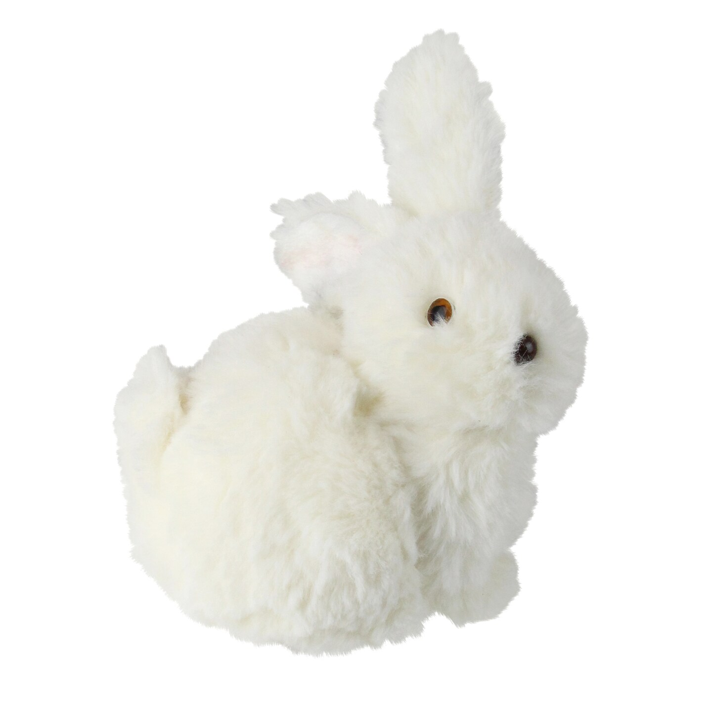 Raz 6&#x22; Soft White Faux Fur Sitting Easter Bunny Rabbit Spring Figure