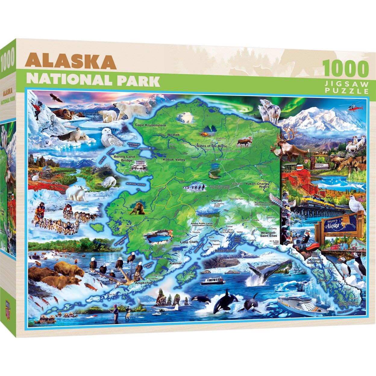Masterpieces   1000 Piece Puzzle - Alaska National Park - 19.25&#x22;x26.75&#x22;
