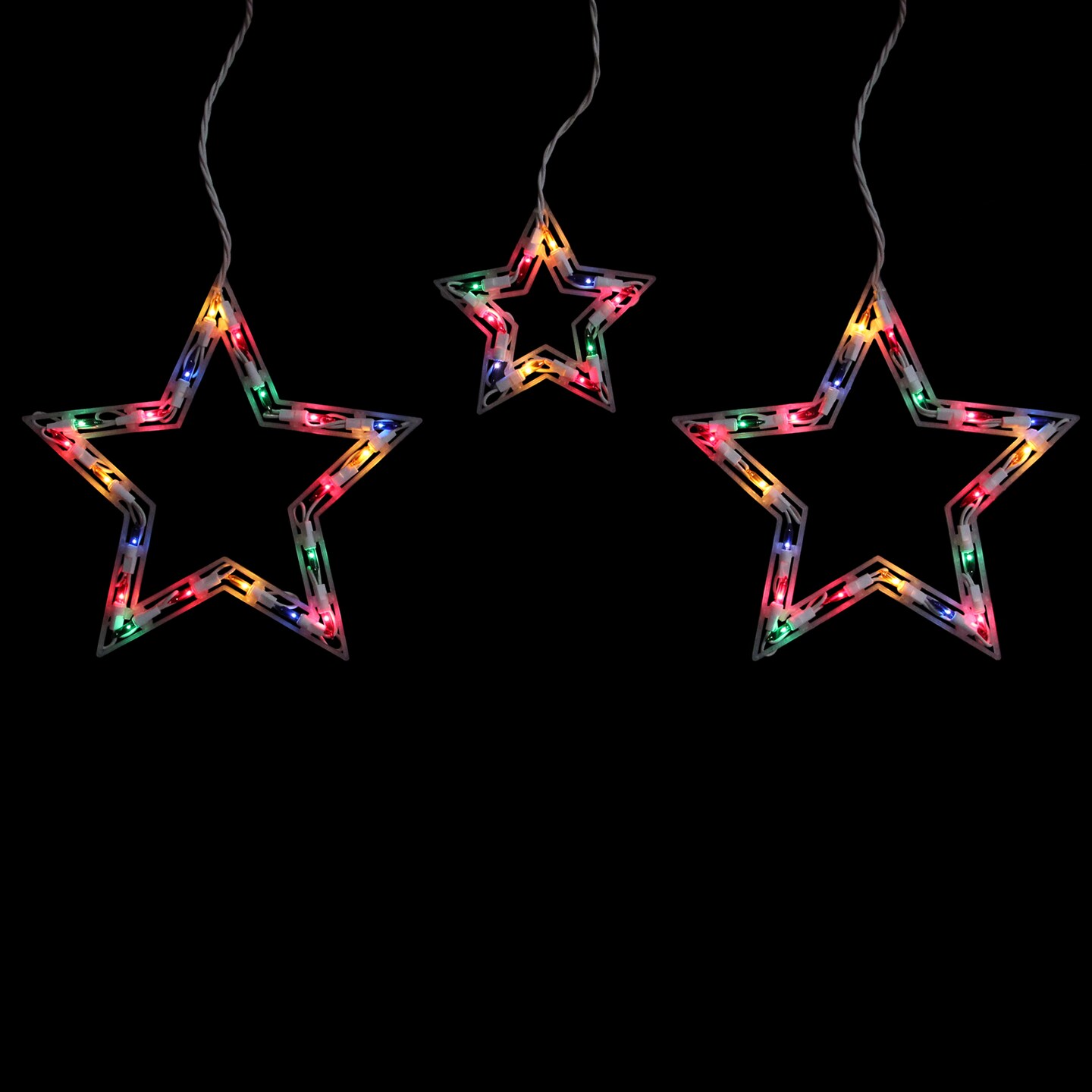 Northlight Star Shaped Icicle Christmas Lights - Multicolor - 7' White Wire - 6ct
