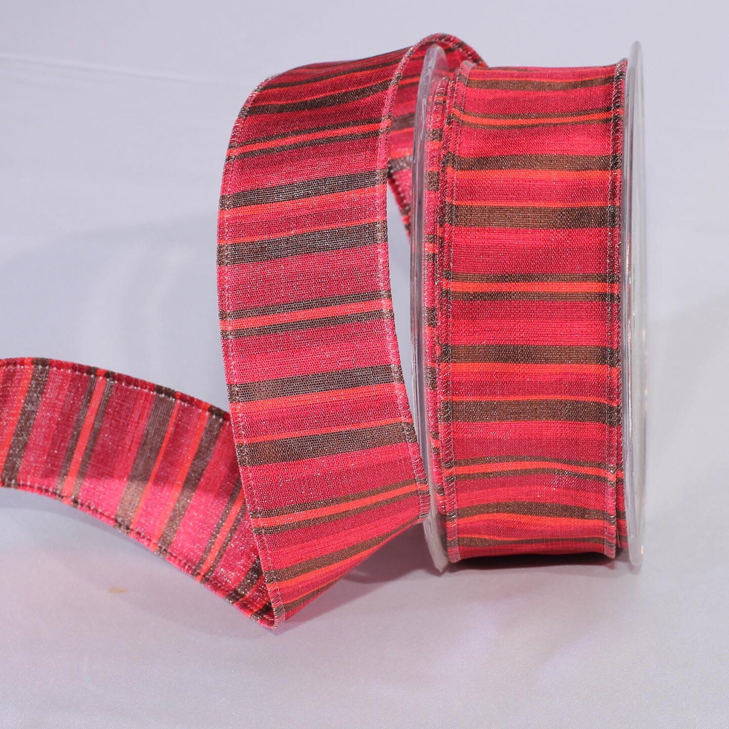 The Ribbon People Pink and Black Striped Wired Craft Ribbon 1.5&#x22; x 27 Yards