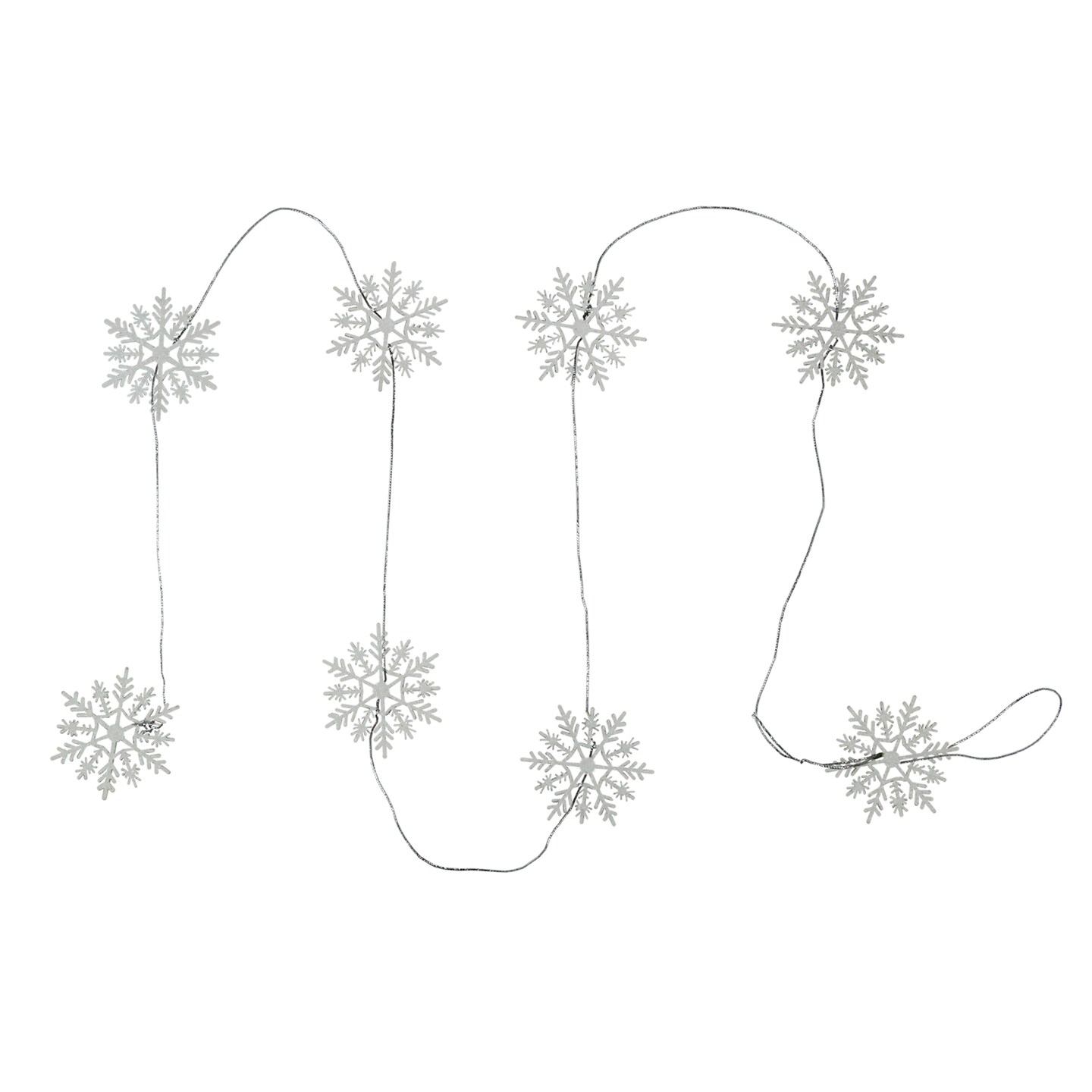 Northlight 5' White Glitter Dusted Wooden Snowflake Christmas Garland