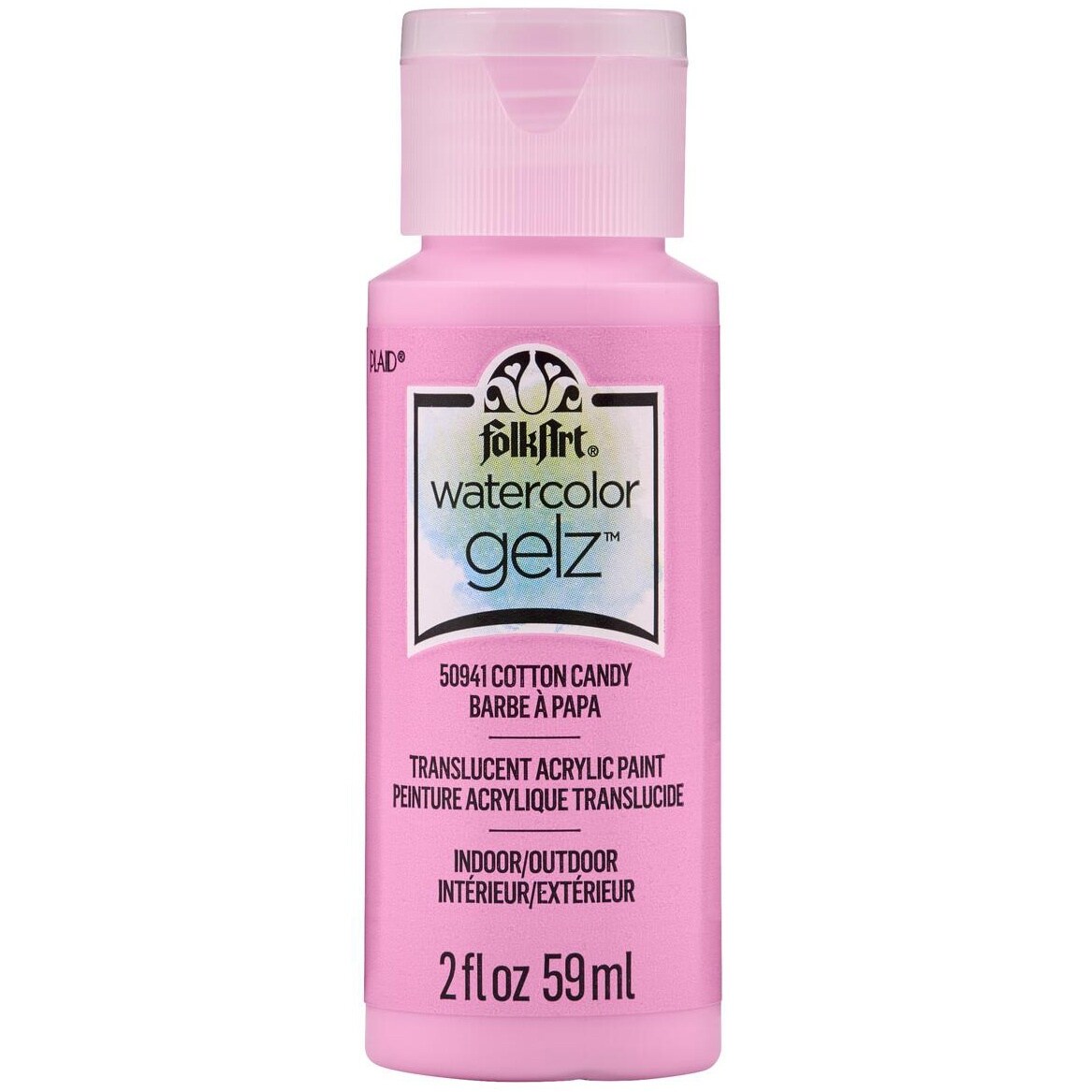 FolkArt Watercolor Gelz Acrylic Paint 2oz-Cotton Candy
