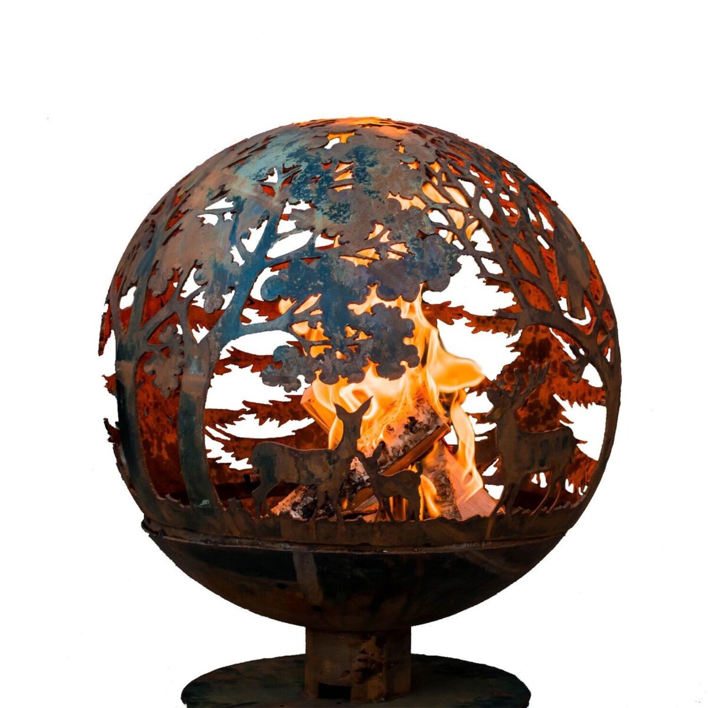 Esschert Design 28&#x22; Brown Rustic Finish Large Wildlife Outdoor Fire Sphere