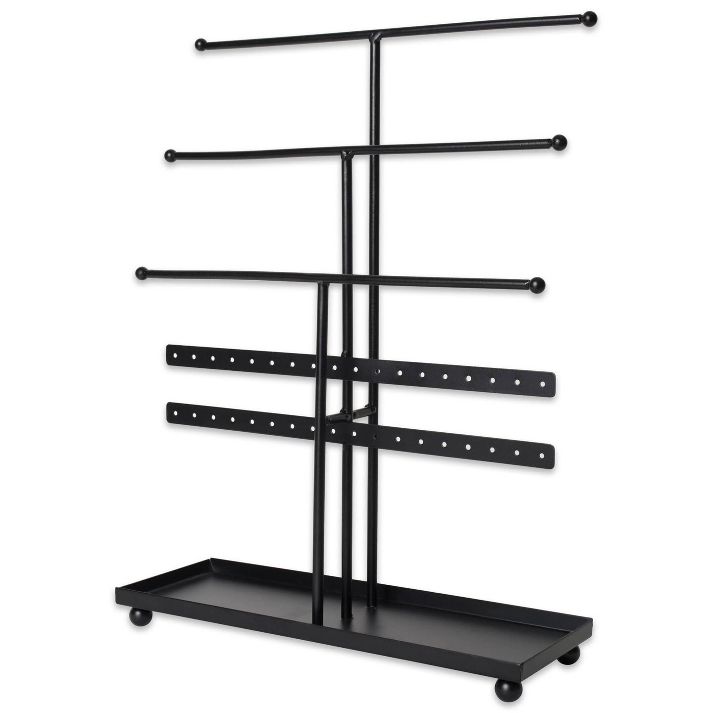 Contemporary Home Living 16&#x22; Black 3 Tiered Jewelry Organizer