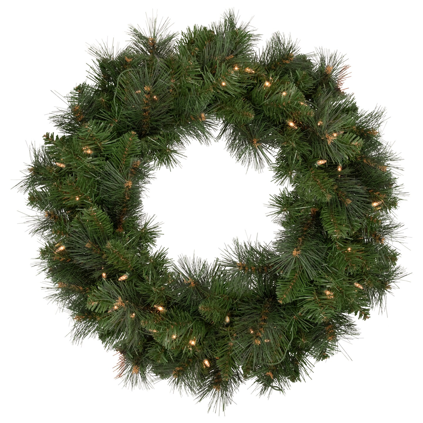 Northlight Mixed Beaver Pine Artificial Christmas Wreath, 24-Inch, Clear Lights