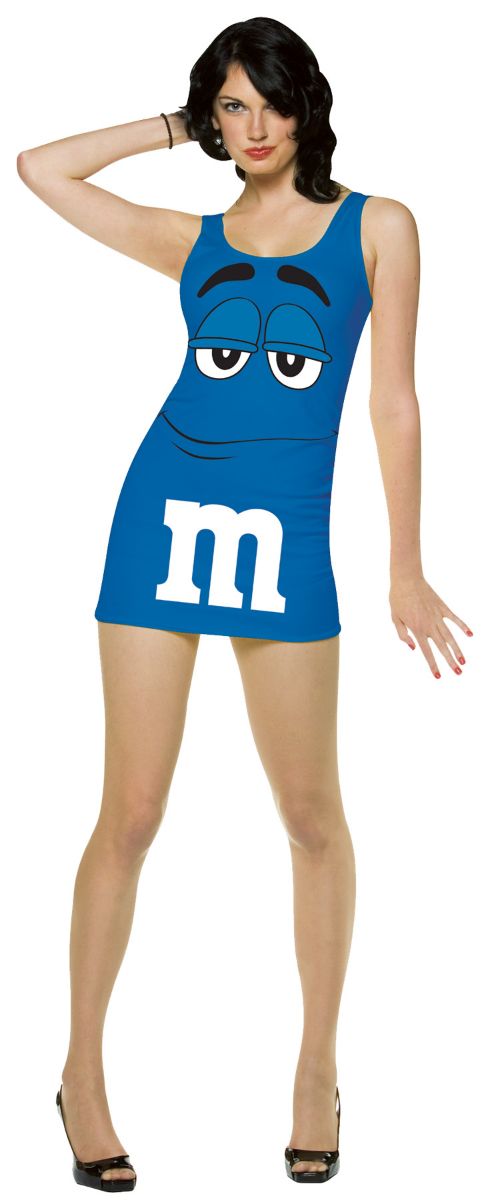 The Costume Center Blue and White Candy M&M's Tank Adult Halloween Costume - One Size