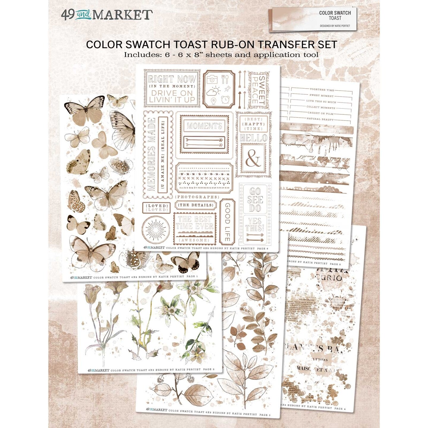 Color Swatch: Toast Rub-Ons 6&#x22;X8&#x22;-6 Sheets