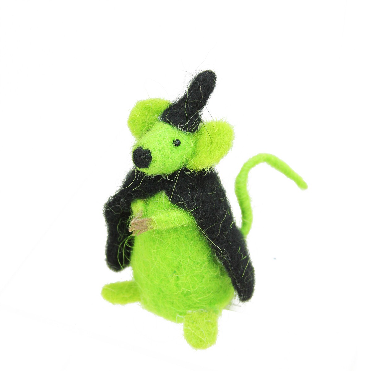 Gallerie II 4" Lime Green and Black Witch Mouse Halloween Ornament