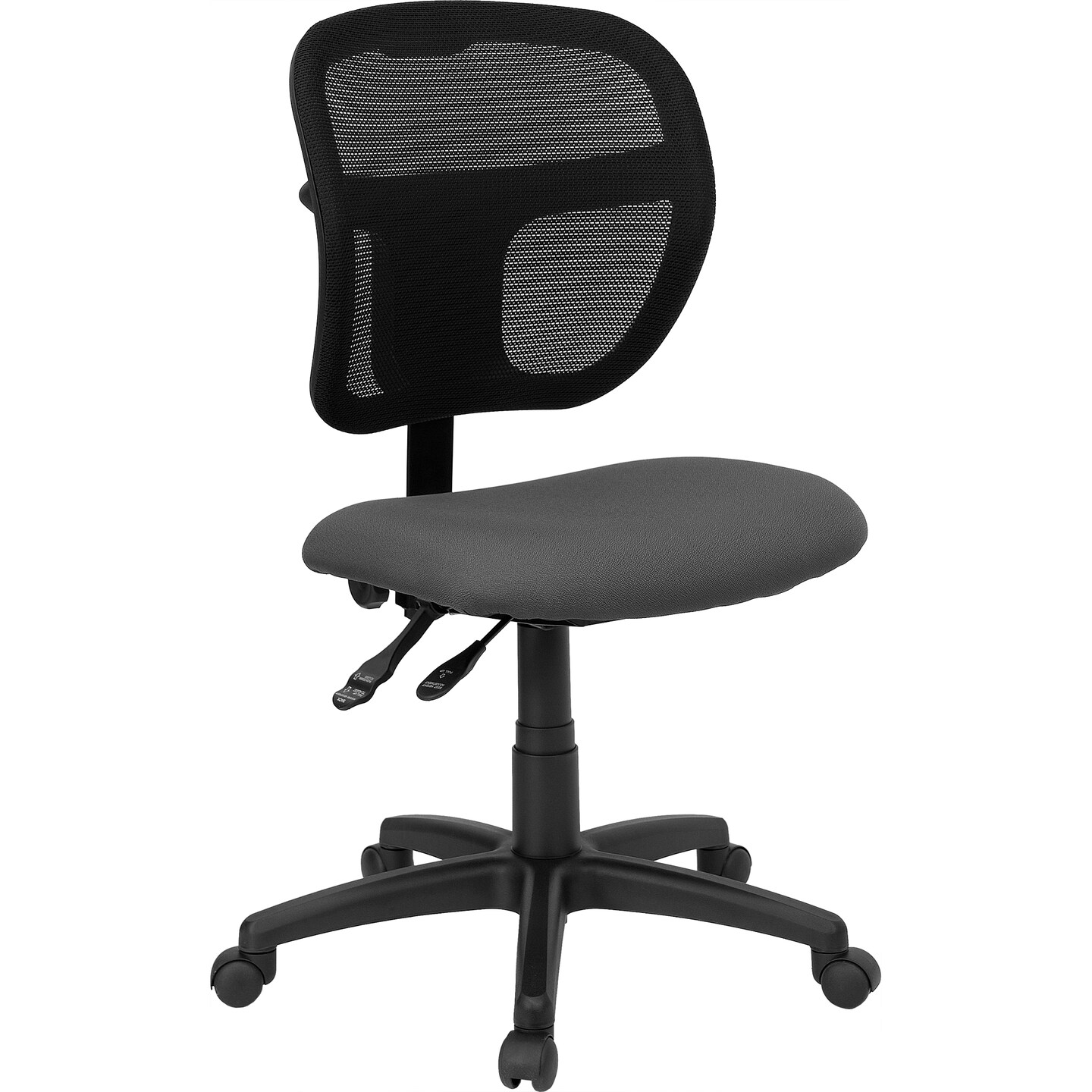 Flash Furniture 41.25" Black and Gray Contemporary Back Height Adjustable Swivel Task Office Chair