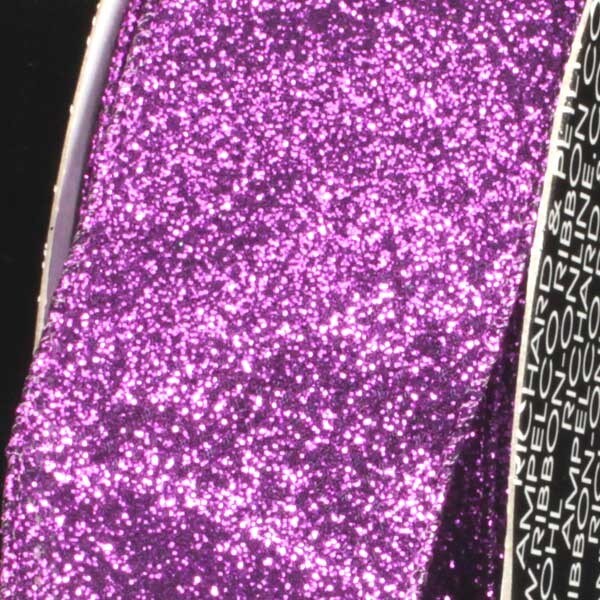 The Ribbon People Sparkling Purple Glitter Wired Craft Ribbon 2&#x22; x 40 Yards