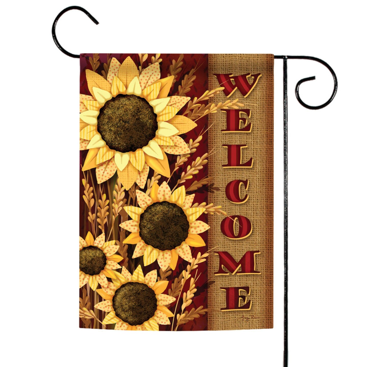 Toland Home Garden Yellow and Brown Welcome Sunflowers Fall Outdoor ...