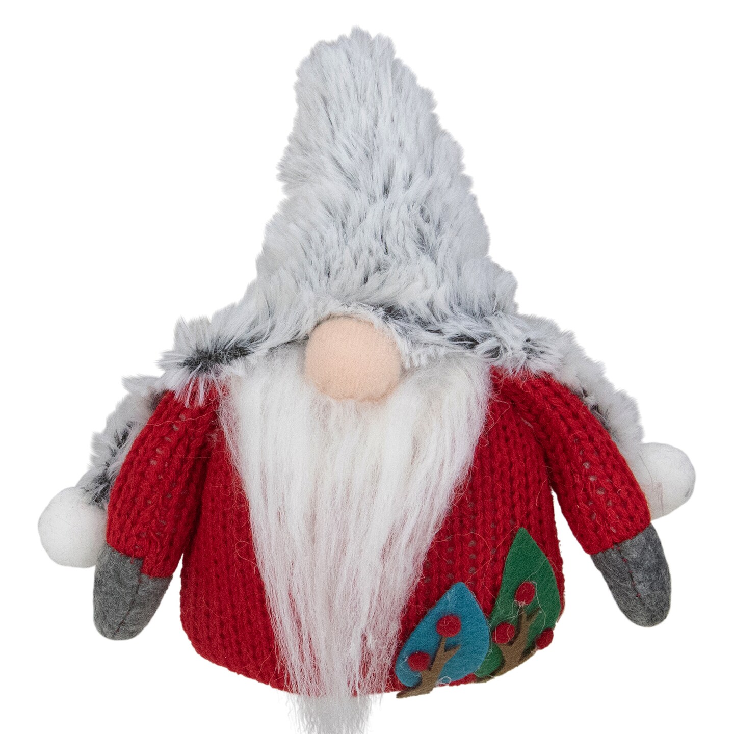 Northlight 6&#x22; Plush Red and Gray Stuffed Christmas Gnome