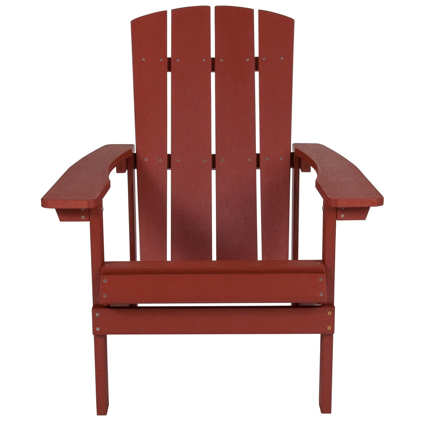 Emma and Oliver 2 Pack Outdoor All-Weather Poly Resin Wood Adirondack Chairs